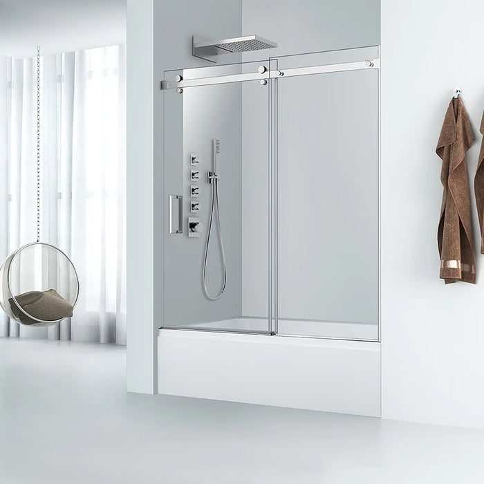 Lagoon Glass & Aluminum Silver Shower Door Silver 4