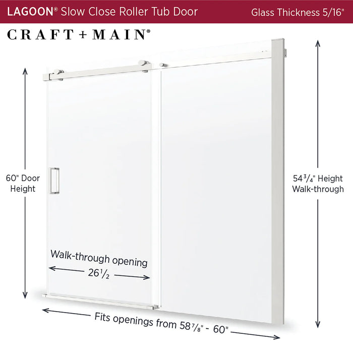 Lagoon Glass & Aluminum Brushed Nickel Shower Door Brushed Nickel 2