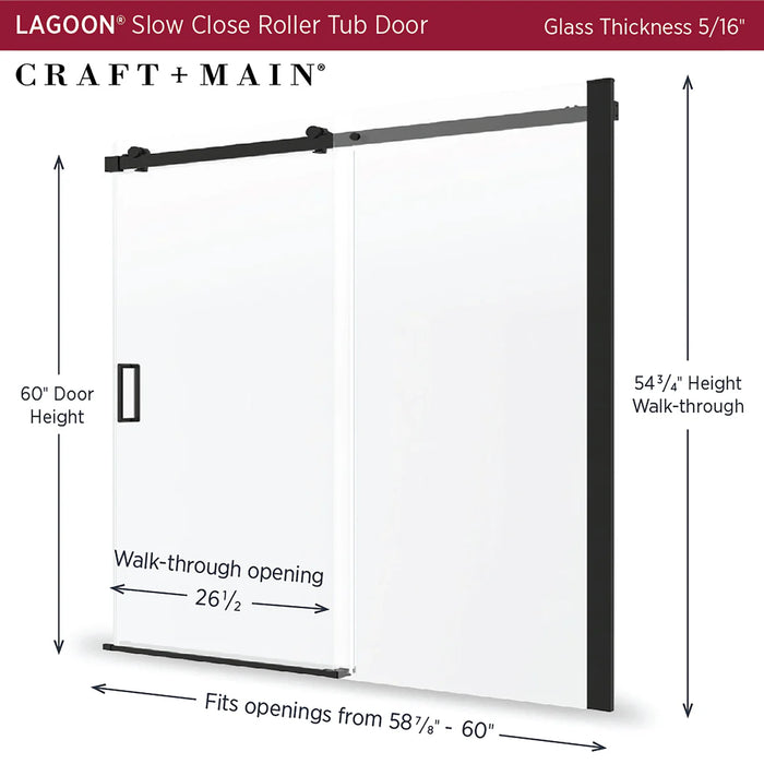 Lagoon Glass & Aluminum Matte Black Shower Door Matte Black 5