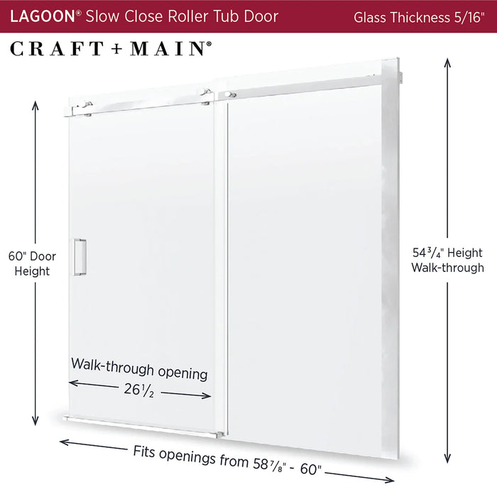 Lagoon Glass & Aluminum Silver Shower Door Silver 3