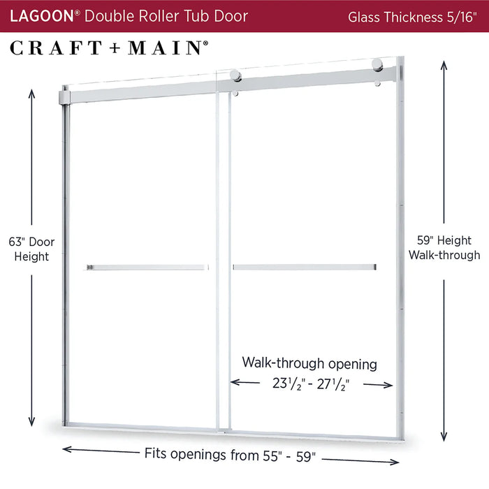 Lagoon Glass & Aluminum Brushed Nickel Shower Door Brushed Nickel 2