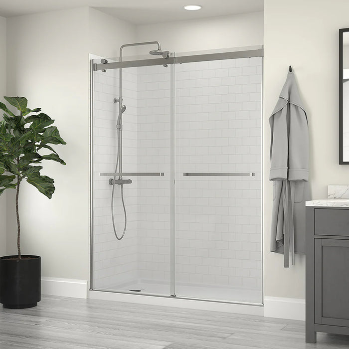 Lagoon Glass & Aluminum Brushed Nickel Shower Door Brushed Nickel 4