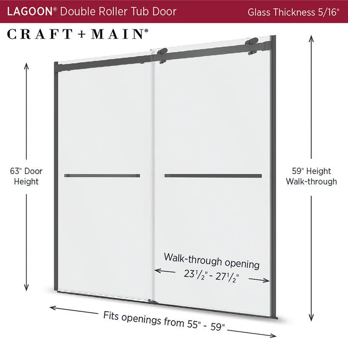 Lagoon Glass & Aluminum Gun Metal Grey Shower Door Gun Metal Grey 2