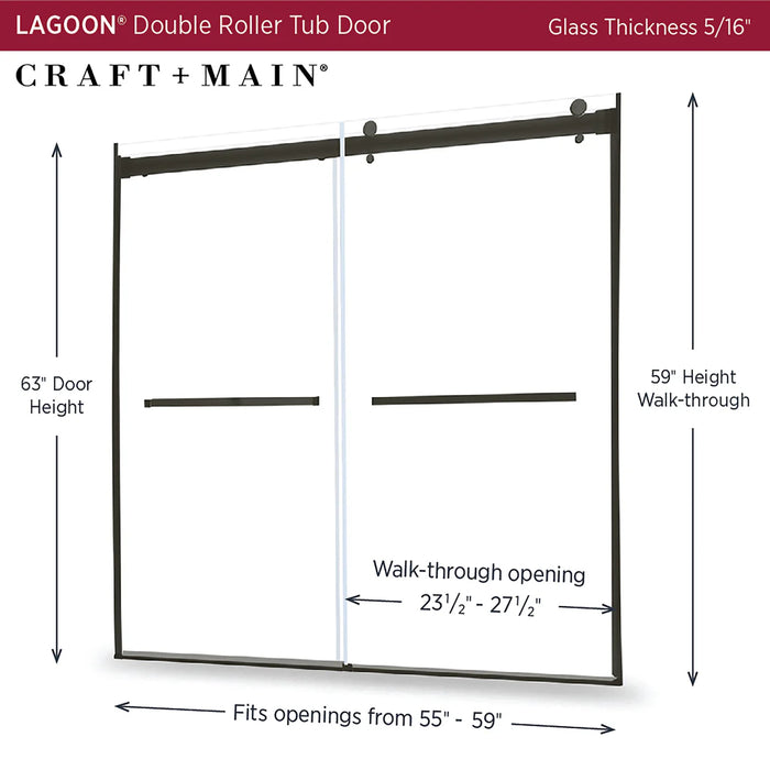 Lagoon Glass & Aluminum Matte Black Shower Door Matte Black 2