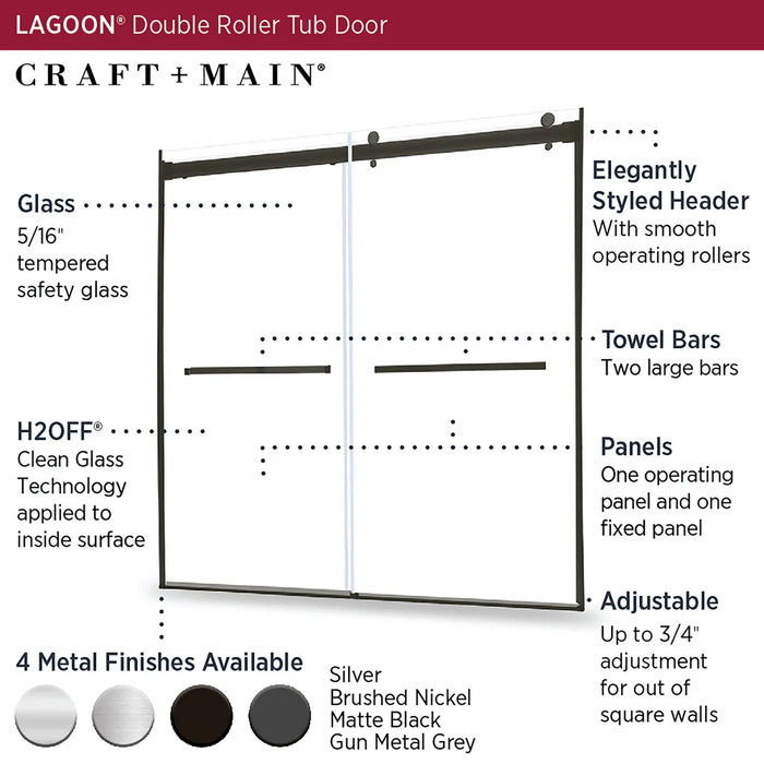 Lagoon Glass & Aluminum Matte Black Shower Door Matte Black 3