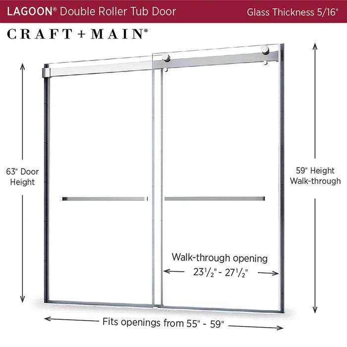 Lagoon Glass & Aluminum Silver Shower Door Silver 2