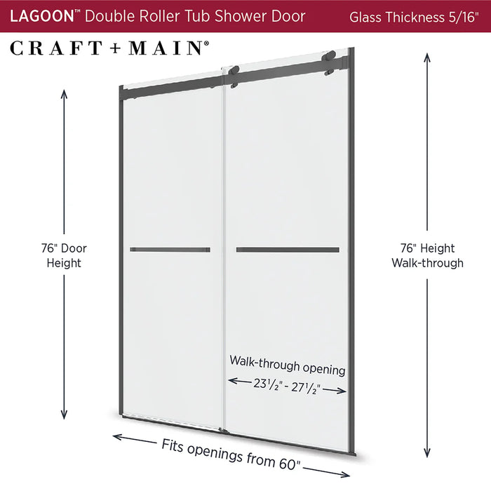 Lagoon Glass & Aluminum Gun Metal Grey Shower Door Gun Metal Grey 2
