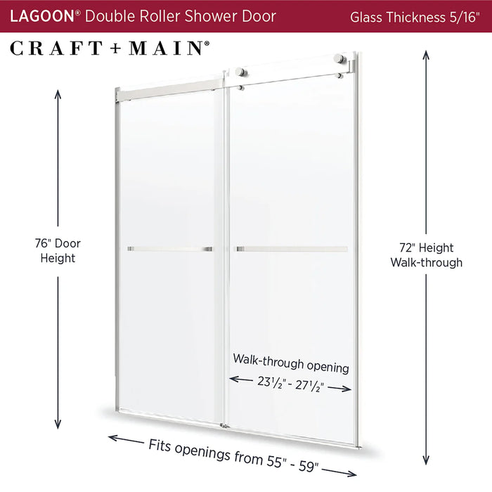 Lagoon Glass & Aluminum Silver Shower Door Silver 2