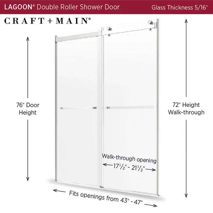 Lagoon Glass & Aluminum Brushed Nickel Shower Door Brushed Nickel 5