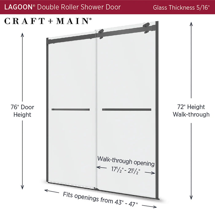 Lagoon Glass & Aluminum Gun Metal Grey Shower Door Gun Metal Grey 5