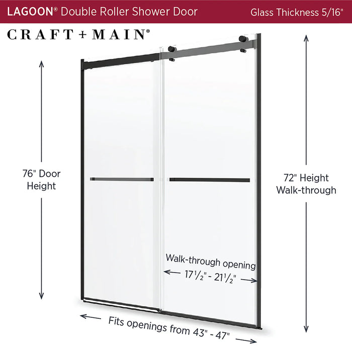 Lagoon Glass & Aluminum Matte Black Shower Door Matte Black 5