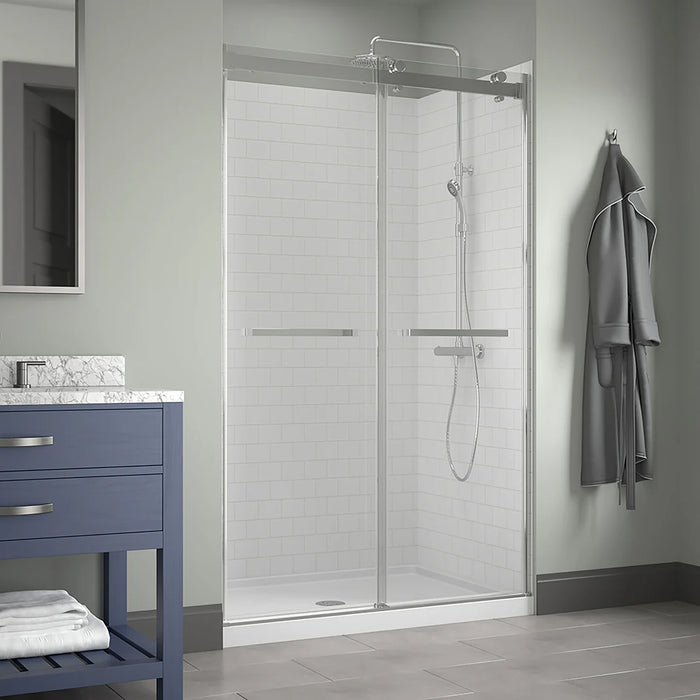 Lagoon Glass & Aluminum Silver Shower Door Silver 7