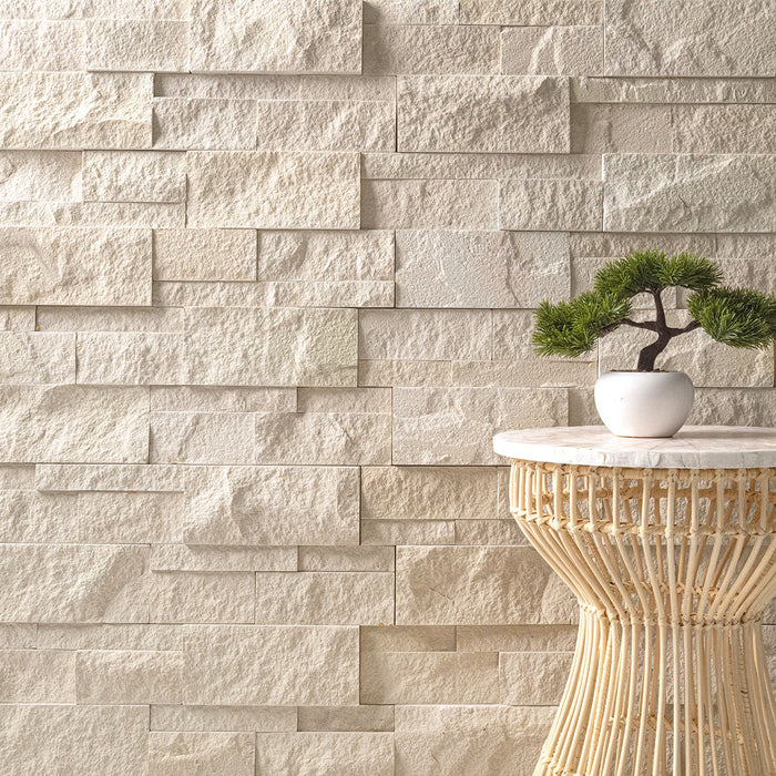 XL Rockmount Stacked Stone Panel Sandstone Laguna Blonde Ledgestone Split Face 12