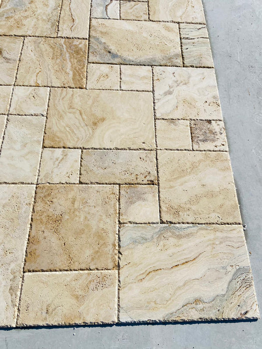 Leonardo Grey Travertine Pattern Chiseled & Brushed 7