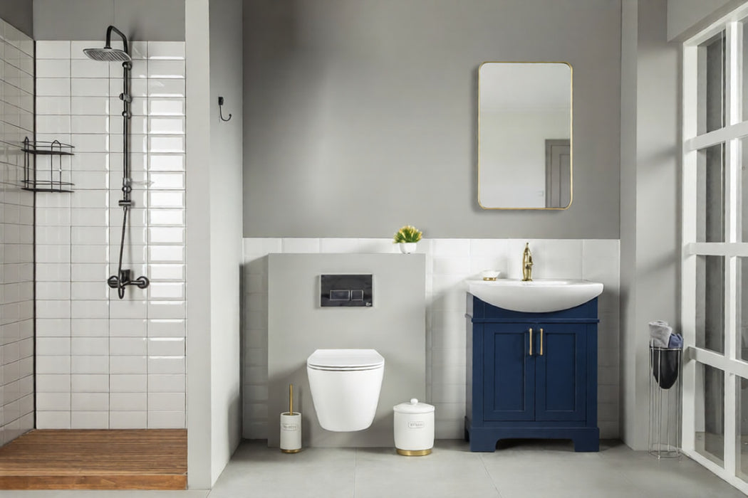 Luna Wood Navy Blue Bathroom Vanity Navy Blue 2