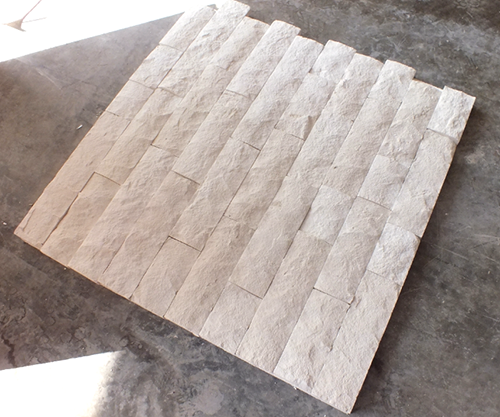 Tuscan White Split Face Limestone Veneer - 4" x Free Length