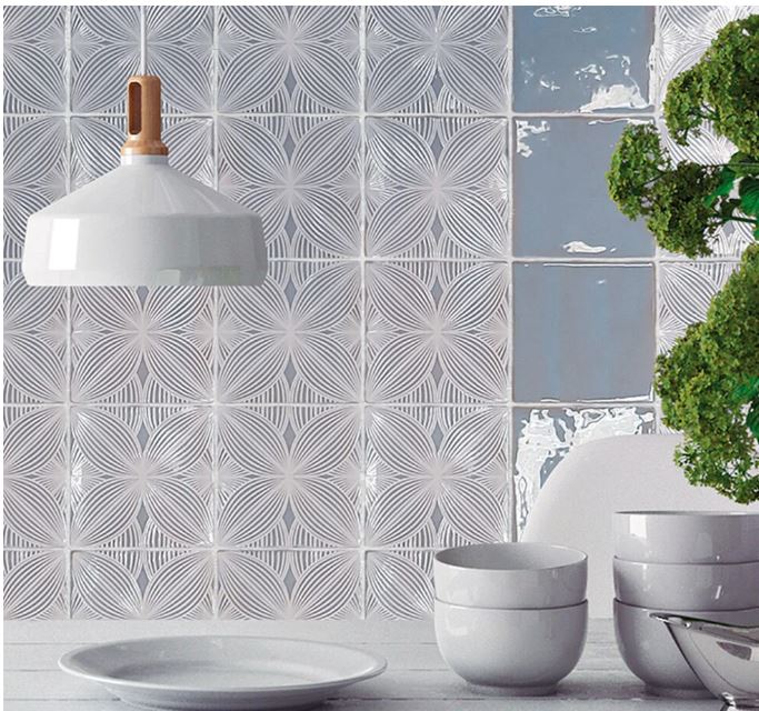 Melody Ceramic Lyric Blue Audrey Decor Tile Glossy 2