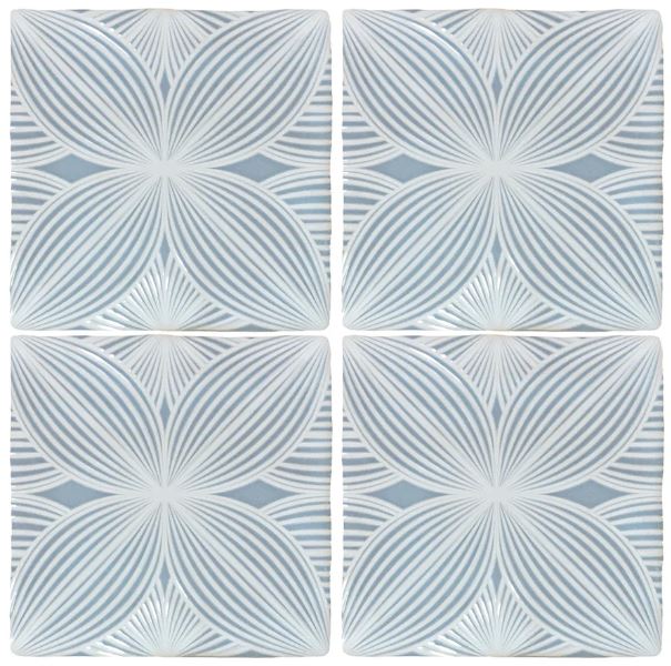 Melody Ceramic Lyric Blue Audrey Decor Tile Glossy 1