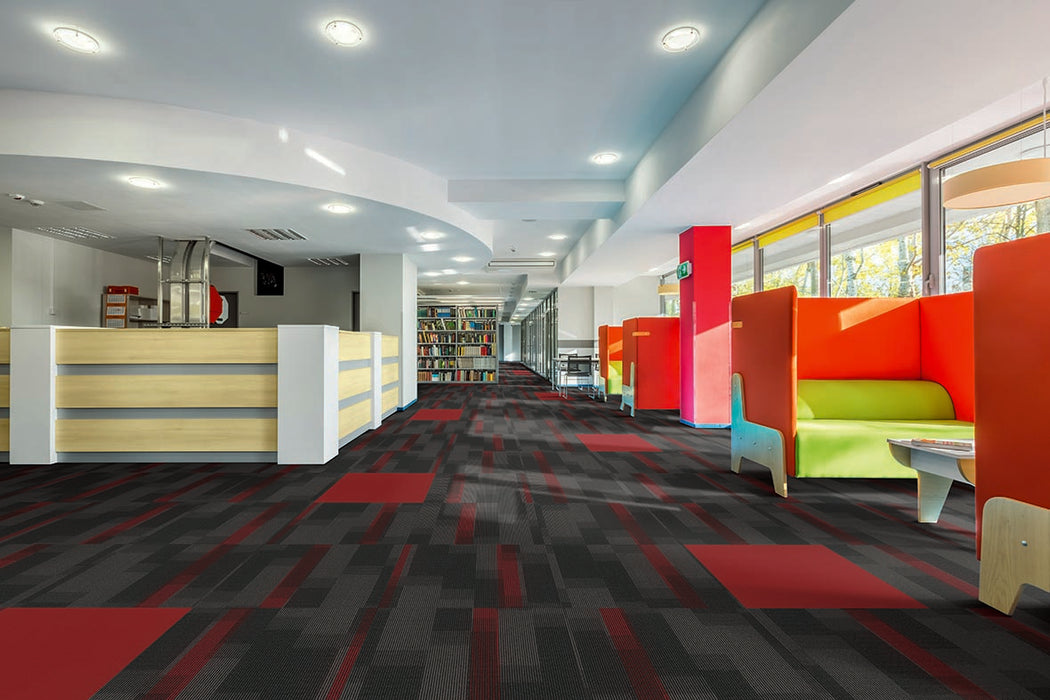 Colorburst Nylon Crimson 3139 Carpet Tile Loop 3