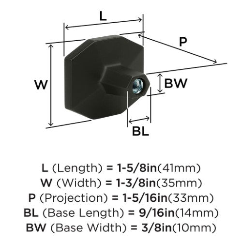 Carrione Zinc Marble Black / Black Bronze Cabinet Knob 4