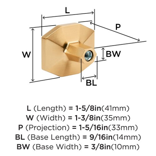 Carrione Zinc Marble Black / Champagne Bronze Cabinet Knob 3