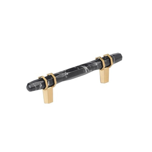 Carrione Zinc Marble Black / Champagne Bronze Cabinet Pull 4