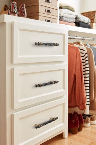 Carrione Zinc Marble Black / Champagne Bronze Cabinet Pull 25