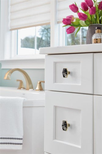 Carrione Zinc Marble Black / Golden Champagne Cabinet Knob 8