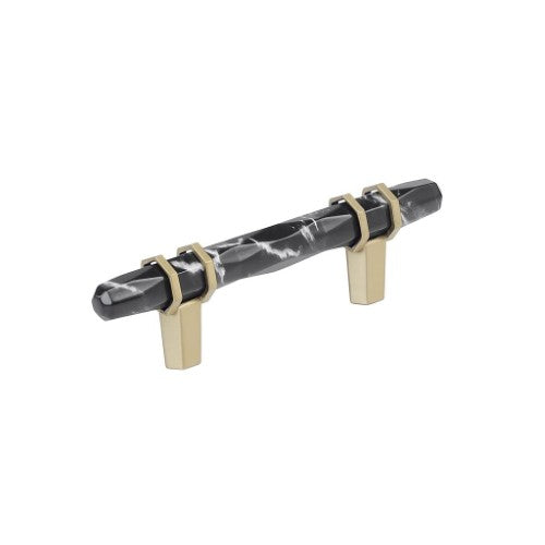 Carrione Zinc Marble Black / Golden Champagne Cabinet Pull 1