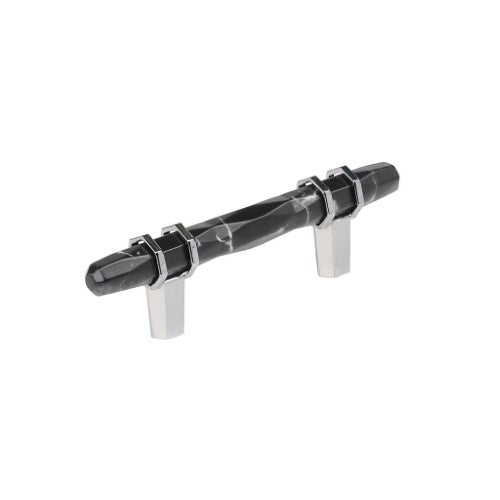 Carrione Zinc Marble Black / Polished Chrome Cabinet Pull 1