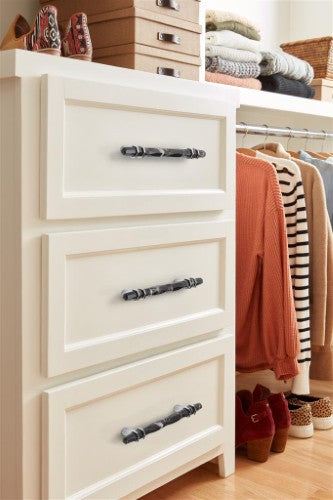 Carrione Zinc Marble Black / Polished Chrome Cabinet Pull 25