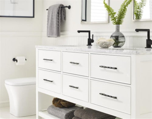 Carrione Zinc Marble Black / Polished Nickel Cabinet Pull 22