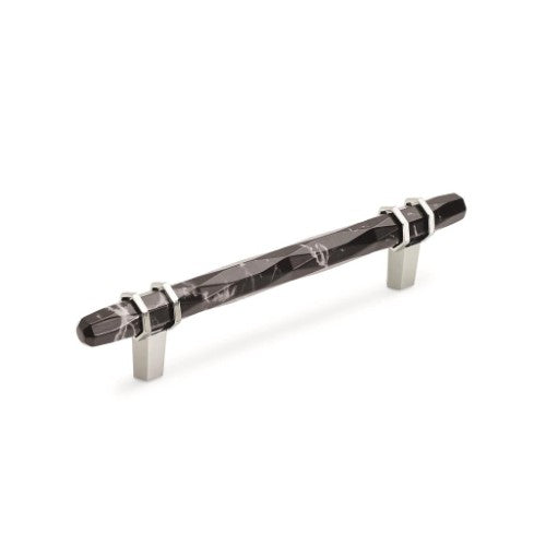 Carrione Zinc Marble Black / Polished Nickel Cabinet Pull 5