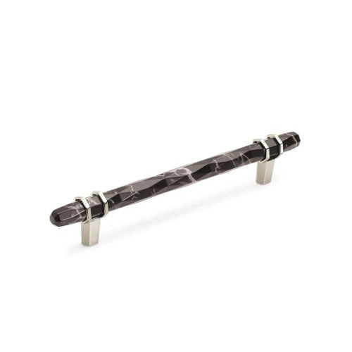Carrione Zinc Marble Black / Polished Nickel Cabinet Pull 6