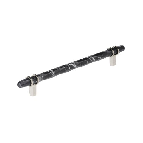 Carrione Zinc Marble Black / Polished Nickel Cabinet Pull 2