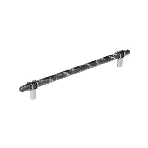 Carrione Zinc Marble Black / Polished Nickel Cabinet Pull 3