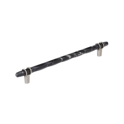Carrione Zinc Marble Black / Satin Nickel Cabinet Pull 3