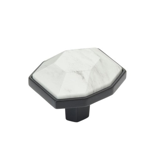 Carrione Zinc Marble White / Black Bronze Cabinet Knob 1