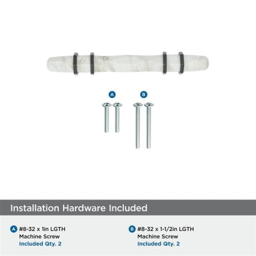Carrione Zinc Marble White / Black Bronze Cabinet Pull 14