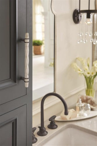 Carrione Zinc Marble White / Black Bronze Cabinet Pull 33