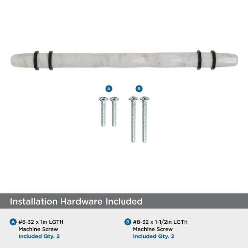 Carrione Zinc Marble White / Black Bronze Cabinet Pull 18