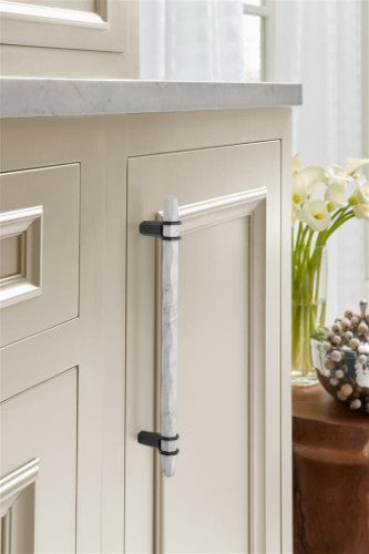 Carrione Zinc Marble White / Black Bronze Cabinet Pull 26