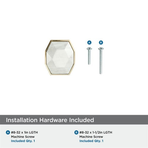 Carrione Zinc Marble White / Champagne Bronze Cabinet Knob 5