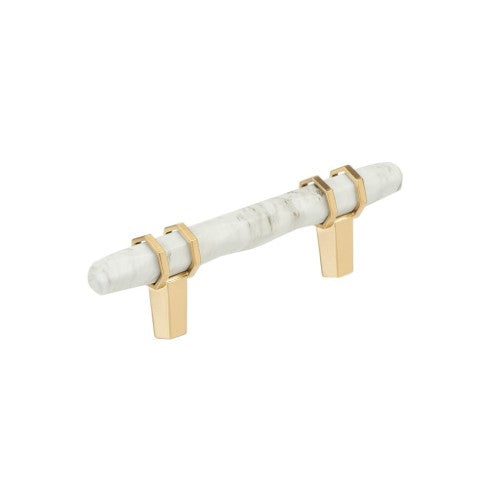 Carrione Zinc Marble White / Champagne Bronze Cabinet Pull 1