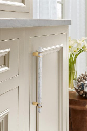 Carrione Zinc Marble White / Champagne Bronze Cabinet Pull 24