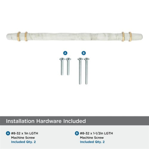 Carrione Zinc Marble White / Champagne Bronze Cabinet Pull 14