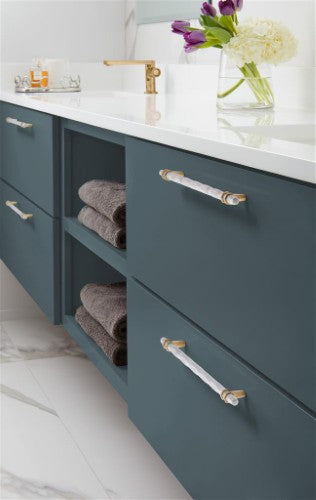 Carrione Zinc Marble White / Champagne Bronze Cabinet Pull 21