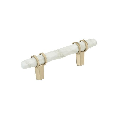 Carrione Zinc Marble White / Golden Champagne Cabinet Pull 1