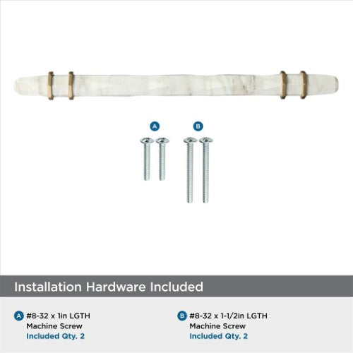 Carrione Zinc Marble White / Golden Champagne Cabinet Pull 18