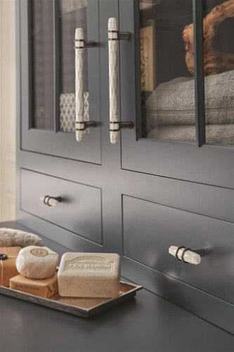 Carrione Zinc Marble White / Oil Rubbed Bronze Cabinet Pull 24